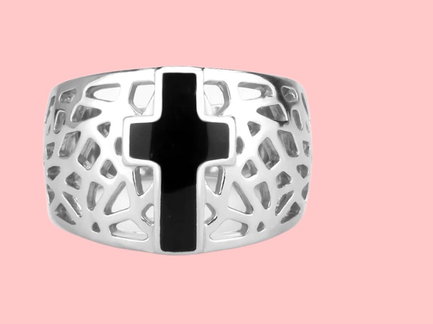 Black Cross Ring