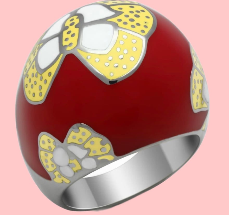 Chunky Ring Yellow Flower