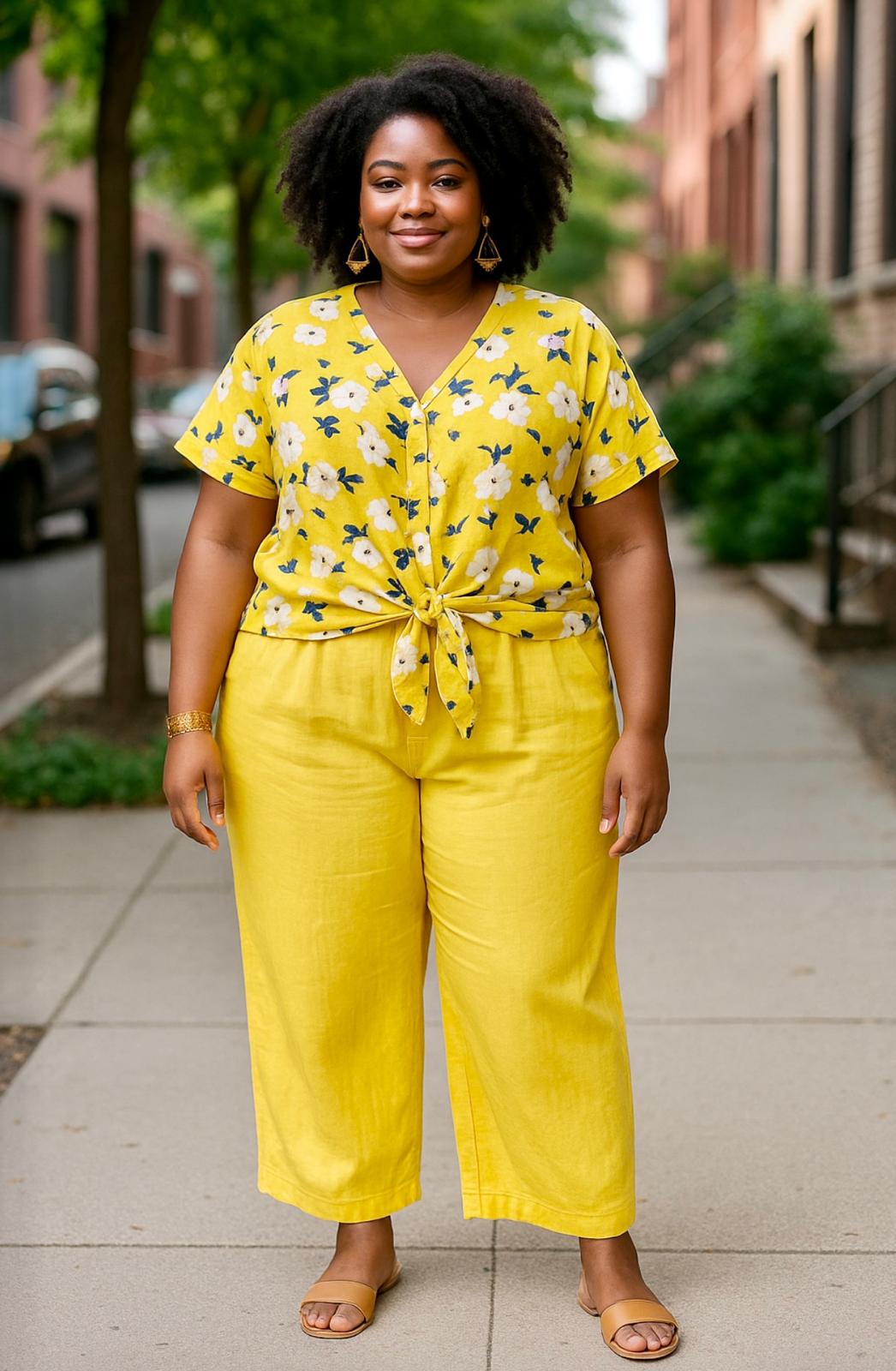 Linen Pants set Primrose yellow