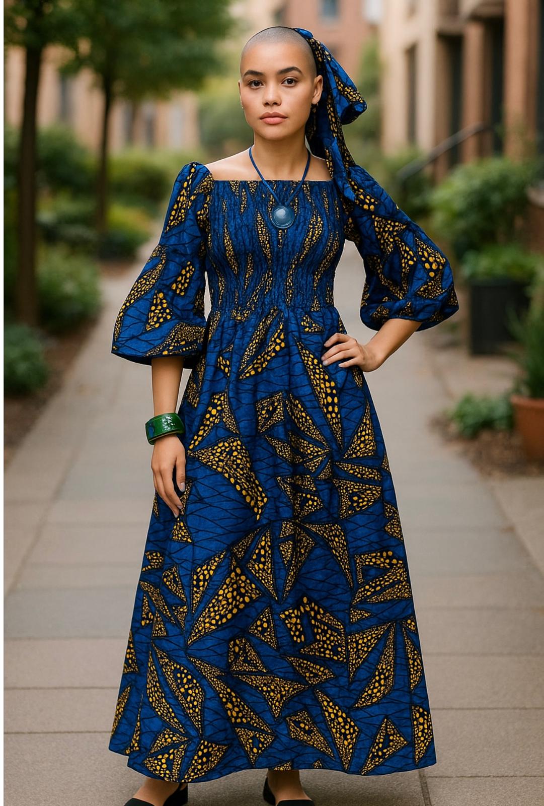 Smocking Long Dress Belle Sleeves