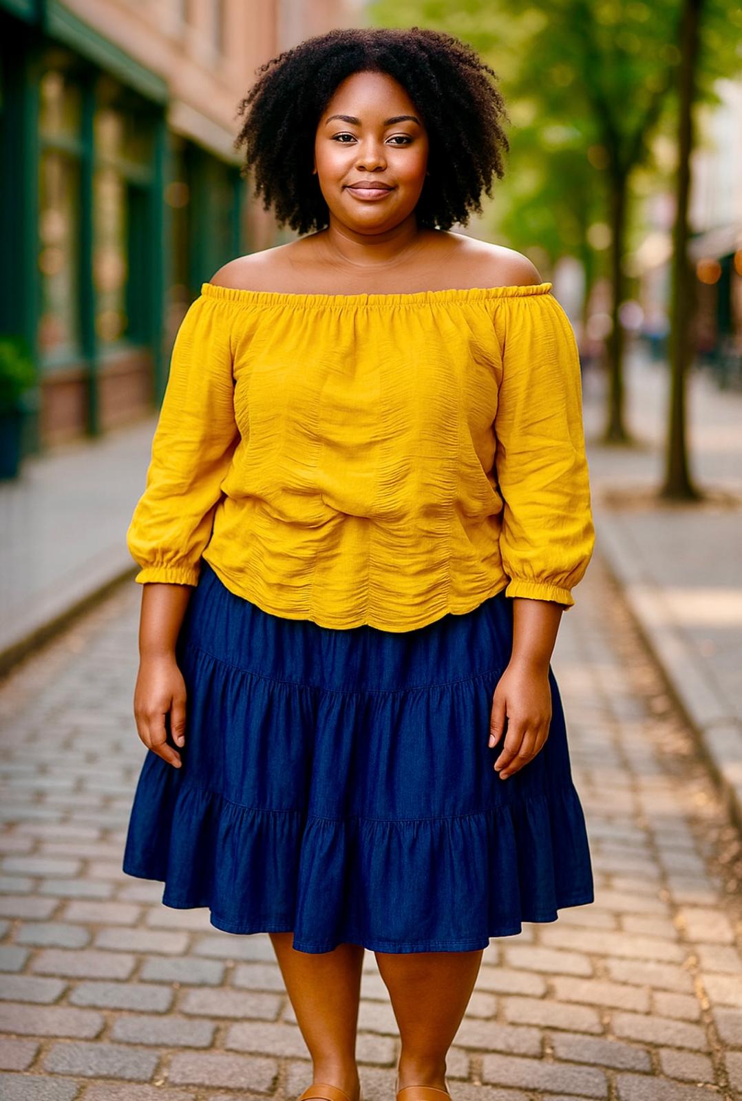 Off Shoulders Mesh Draped Down Blouse