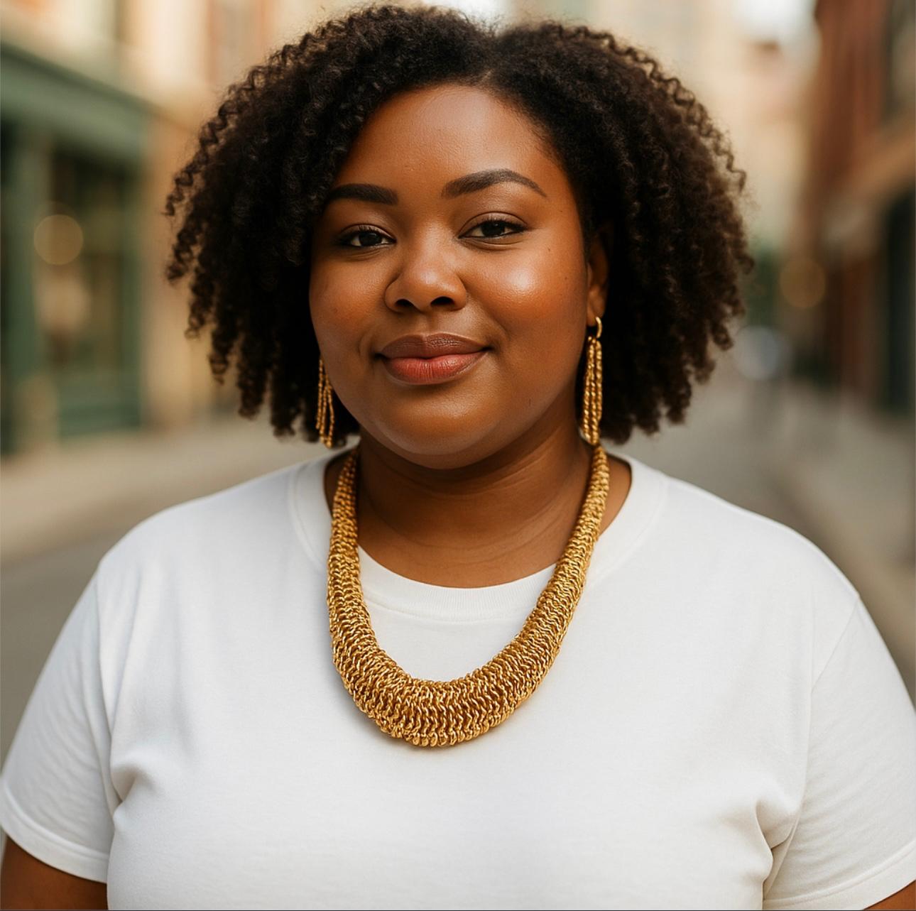 Gold Beaded Necklace Earings Set