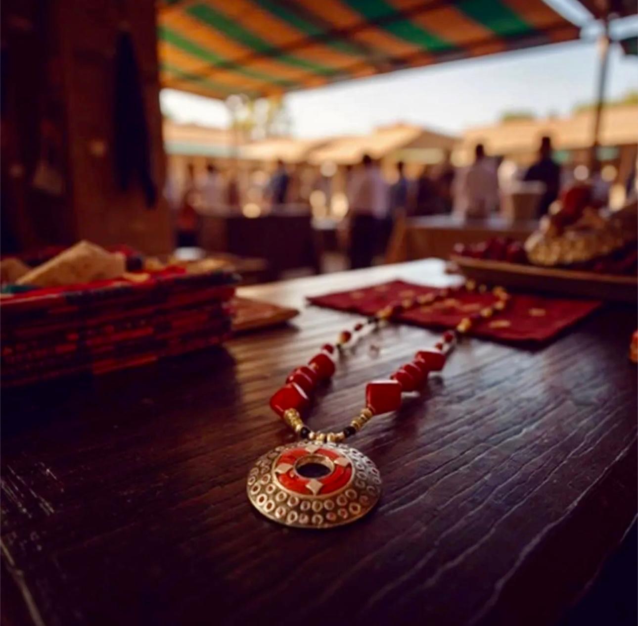 Chunky Red Beads Necklace Earring Set