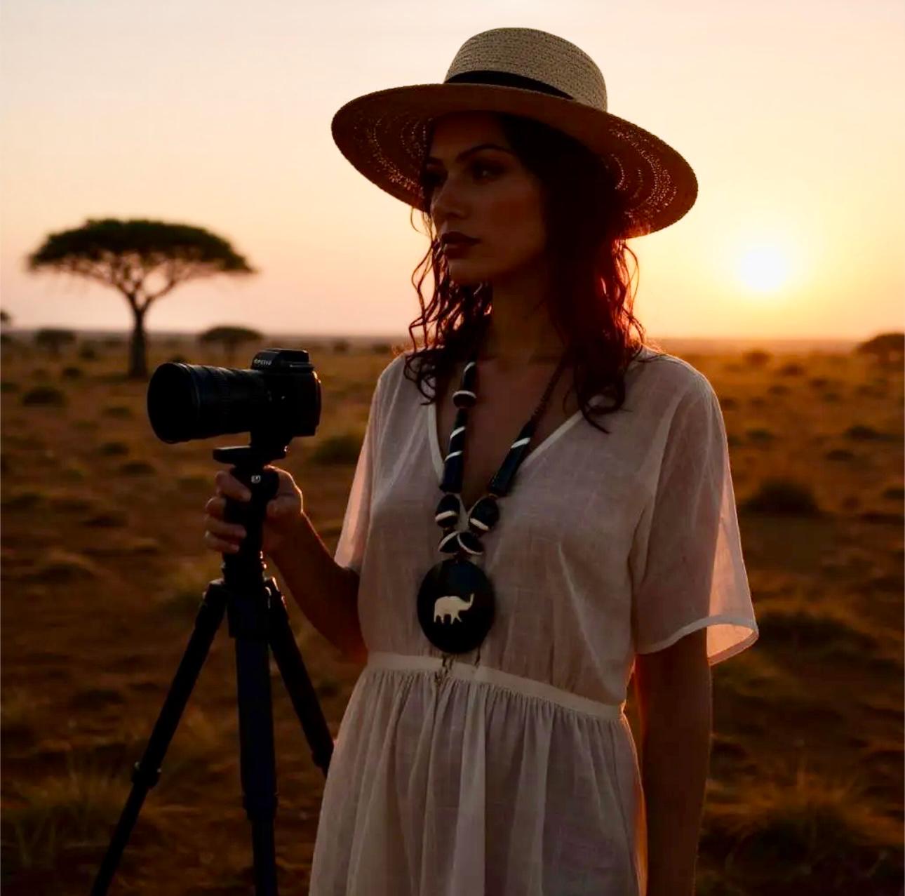 Black Beads Elephant Necklace Earrings Set