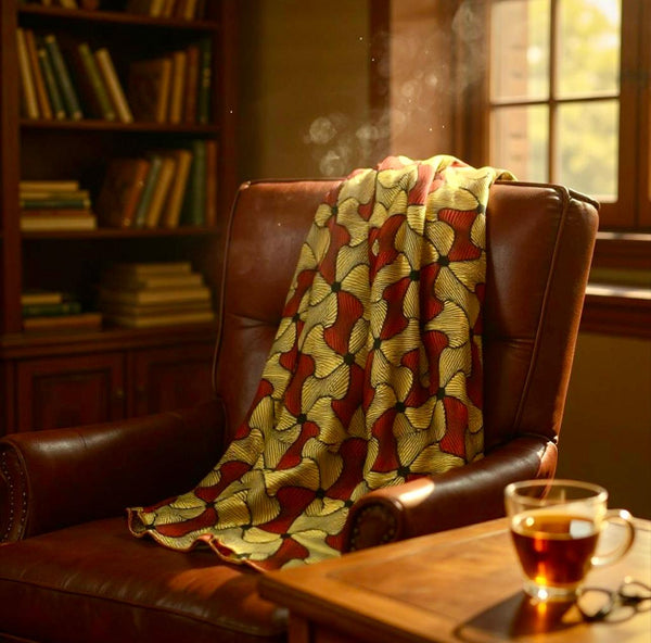 Cheleb Burgundy and gold scarf
