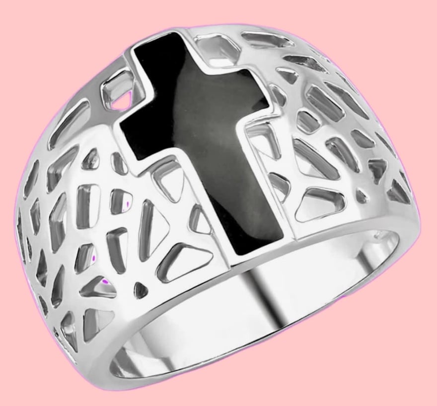 Black Cross Ring